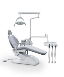 cadeira odontológica Gnatus G1 SF Gnatus couro cor cinza