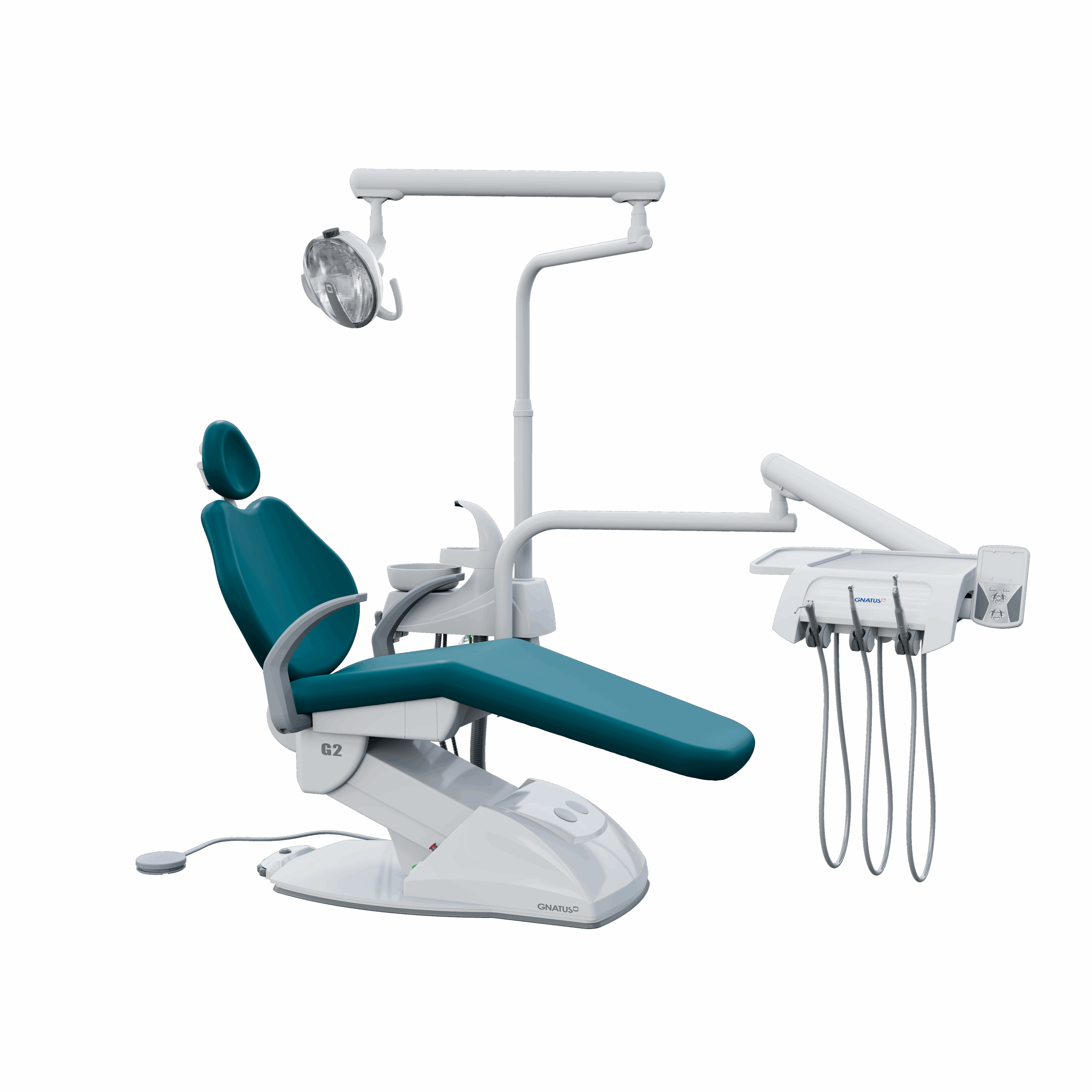 G2 F PVC BRASIL G2 F - Cadeira Odontológica G2 F - Cadeira Odontológica A cadeira odontológica G2 F Gnatus possui trava com acionamento pneumática, mas leveza aos movimentos. Resistente e seguro, conta com sistema de elevação eletromecânico e base que não necessita de fixação no piso. O encosto da cabeça possui regulagem de altura e o refletor é monofocal, com lâmpada LED. Faça um orçamento conosco através do botão abaixo: