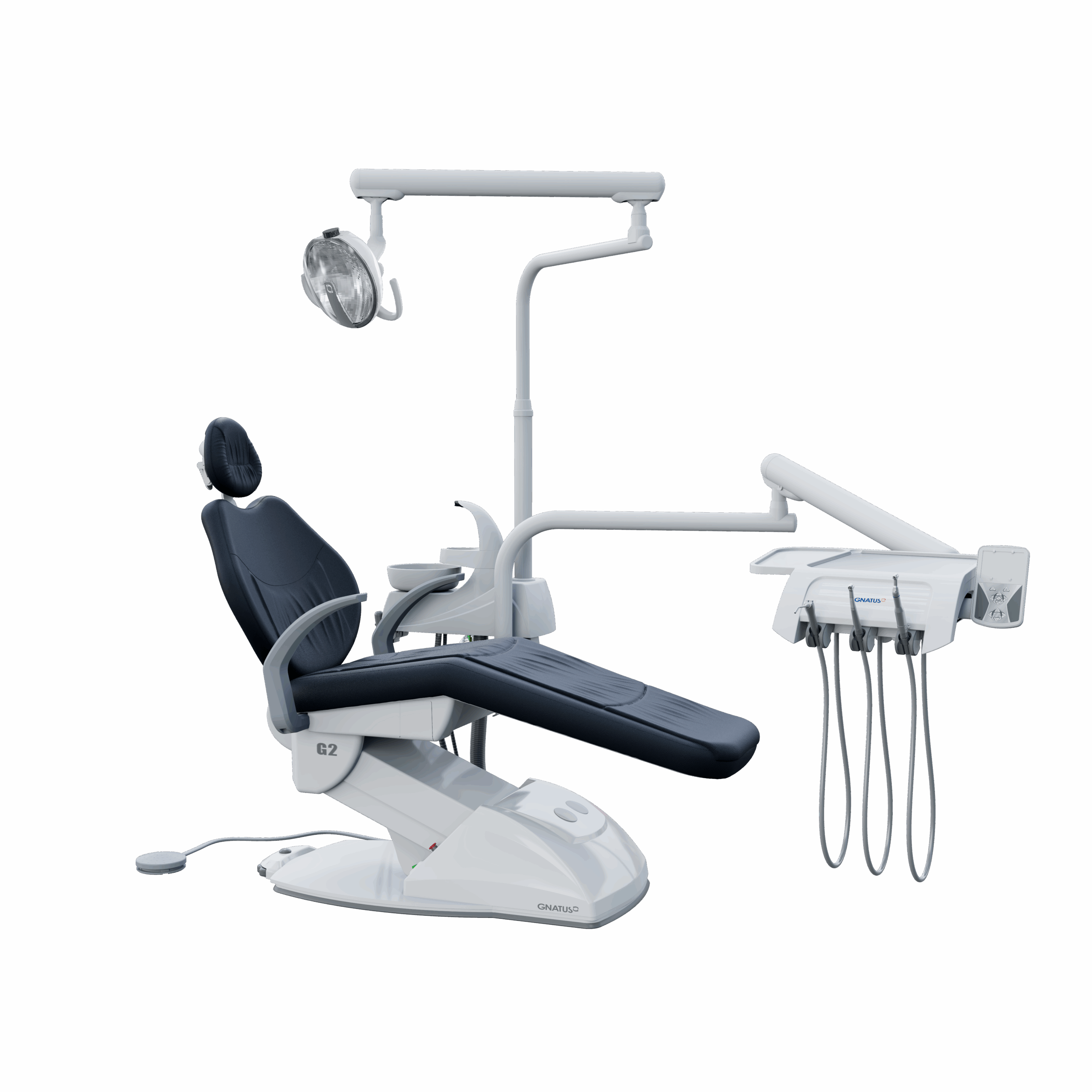 G2 F_DUBAI G2 F - Cadeira Odontológica G2 F - Cadeira Odontológica A cadeira odontológica G2 F Gnatus possui trava com acionamento pneumática, mas leveza aos movimentos. Resistente e seguro, conta com sistema de elevação eletromecânico e base que não necessita de fixação no piso. O encosto da cabeça possui regulagem de altura e o refletor é monofocal, com lâmpada LED. Faça um orçamento conosco através do botão abaixo: