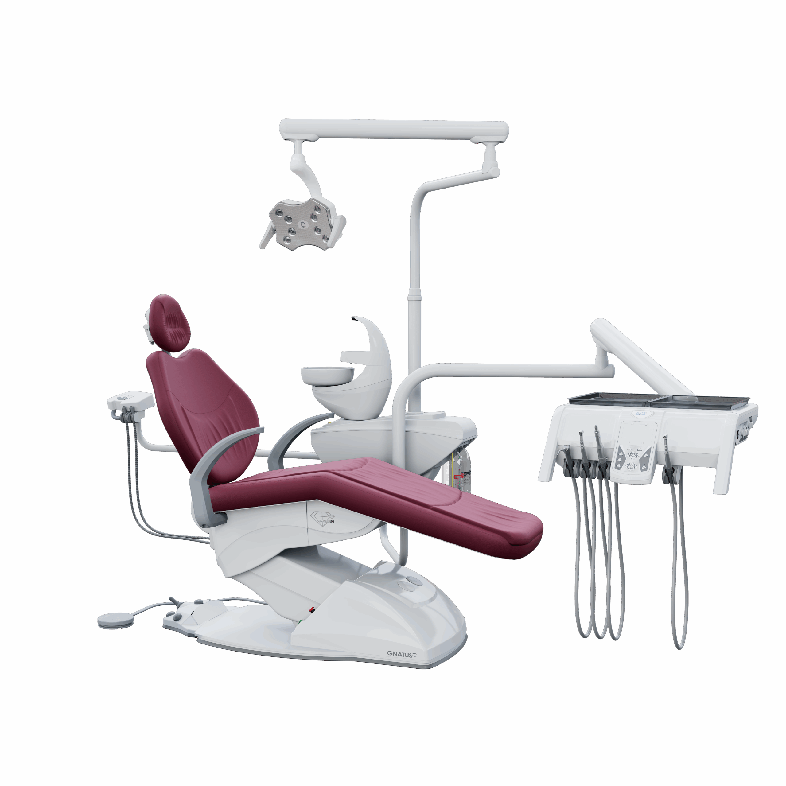 G4 F_COURO_TOKIO G4 H - Cadeira Odontológica G4 H Cadeira Odontológica HASTES RETRÁTEIS: BELEZA, PODER E MUITA SOFISTICAÇÃO. Seu pedal de comandos joystick é ainda mais prático e fácil de usar, com diversas programações. O equipo também possui comandos PAD para acionar as funções do consultório e opções com hastes convencionais ou retráteis. A unidade de água possui sensor de proximidade e o refletor com iluminação intensa da lâmpada de LED.