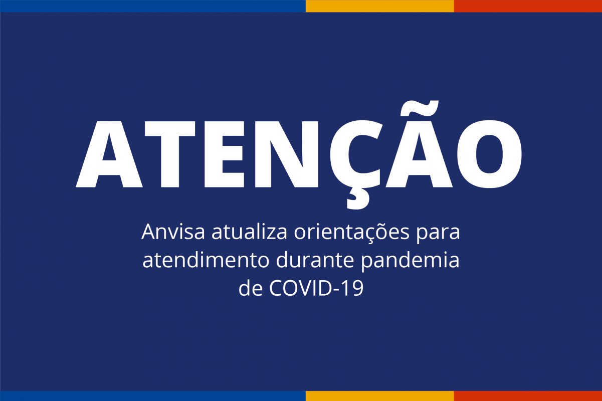 Anvisa atualiza as orientações para o atendimento durante a pandemia da COVID-19 A Agência Nacional de Vigilância Sanitária (Anvisa) atualizou, em 31/03, a nota técnica nº4/2020 com orientações sobre medidas de prevenção e controle que devem ser adotadas nos serviços de saúde na assistência aos casos suspeitos ou confirmados de infecção pelo novo coronavírus (Covid-19). O conteúdo, que contou com colaboração do Conselho Federal de Odontologia (CFO), inclui recomendações para os atendimentos odontológicos em consultórios clínicos e ambiente hospitalar.