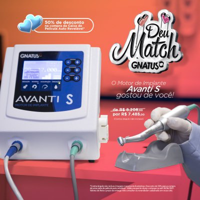 Deu match Gnatus – Periféricos Deu match Gnatus – Periféricos A Gnatus não é ionômero, mas estamos vidrados na beleza que você vai conquistar com esses periféricos em seu consultório!