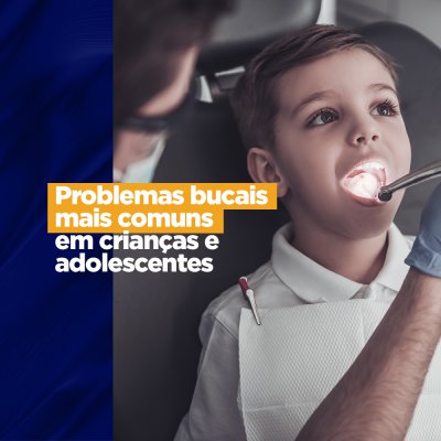 Problemas bucais mais comuns em crianças e adolescentes Sabemos que o cuidado com a saúde bucal não tem idade e que problemas dentários podem aparecer independentemente da idade. Mas algumas situações são mais comuns em certas faixas etárias, você sabe quais são?