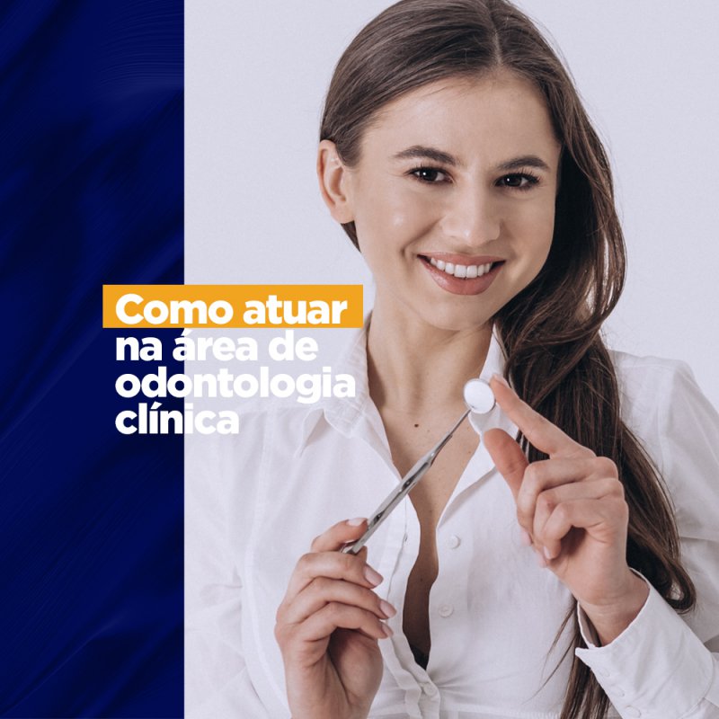 Como atuar na área de odontologia clínica Como atuar na área de odontologia clínica A clínica geral, para os odontologistas – odontologia clínica, também é uma excelente opção de atuação no ramo. Sua atuação envolve lidar com o atendimento básico e inúmeras patologias do sistema estomatognático.