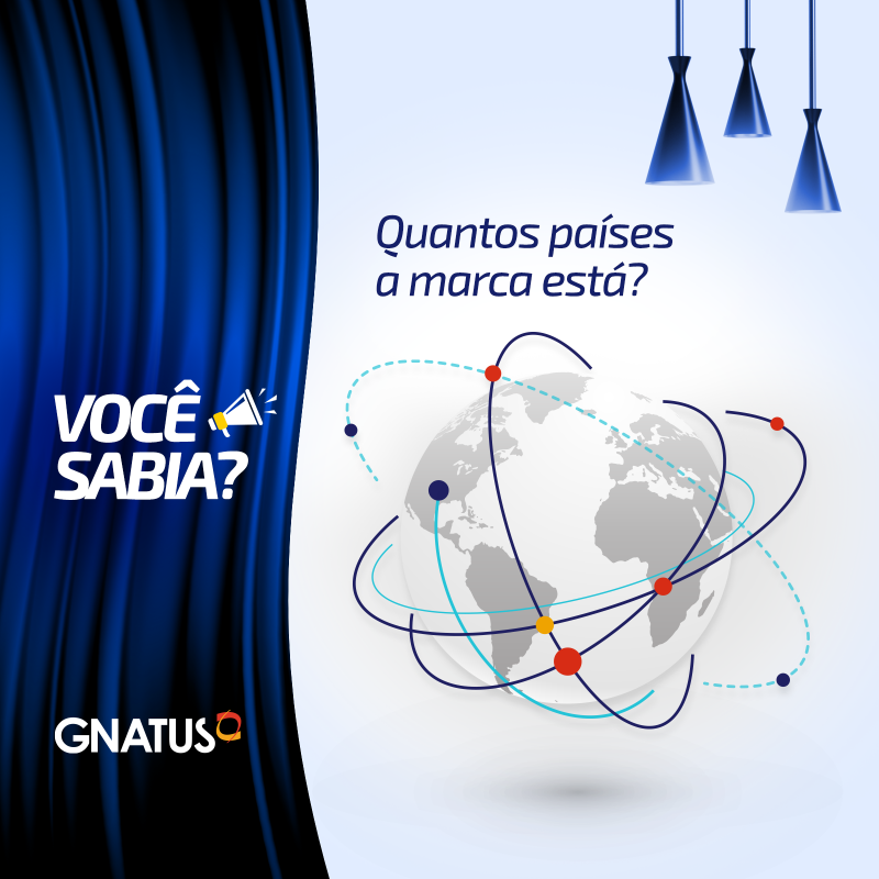 Quantos países tem a marca Gnatus Quantos países tem a marca Gnatus Temos 45 anos de história, tradição e renome no mercado odontológico e temos o orgulho em dizer que somos um dos grandes representantes do Brasil nesse mundo a fora.  A marca está em mais de 50 países representando a qualidade e a tecnologia que os equipamentos odontológicos devem ter.