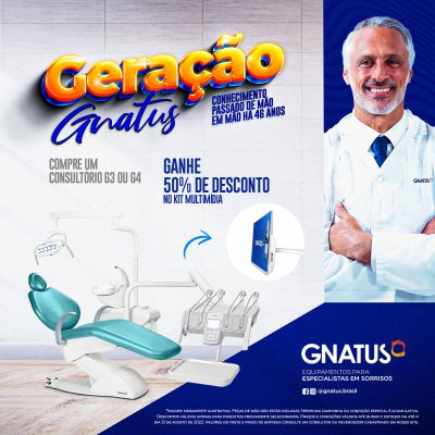 Geração Gnatus - Descontos Especiais Geração Gnatus A Geração Gnatus segue aplicando seu conhecimento para desenvolver inovações para tornar seu consultório cada vez melhor e mais lucrativo.