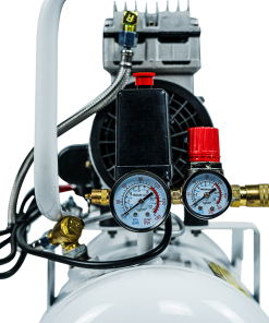 Compressor Air Clean 28L Air Clean 28L Essencial. Design moderno e compacto. Mantém um ambiente agradável para o profissional e assegura a tranquilidade do paciente durante a execução dos procedimentos. Compressor atende 1 Consultório com Bomba de vácuo ou Sugador portátil