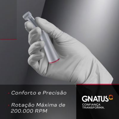 Descubra a excelência do Contra-ângulo M5 da Gnatus. Contra-ângulo M5 Descubra a excelência do Contra-ângulo M5 da Gnatus. Contra-ângulo M5 Com sua estrutura em liga de alumínio e aço inoxidável, ele oferece alta performance e durabilidade para todos os procedimentos odontológicos.