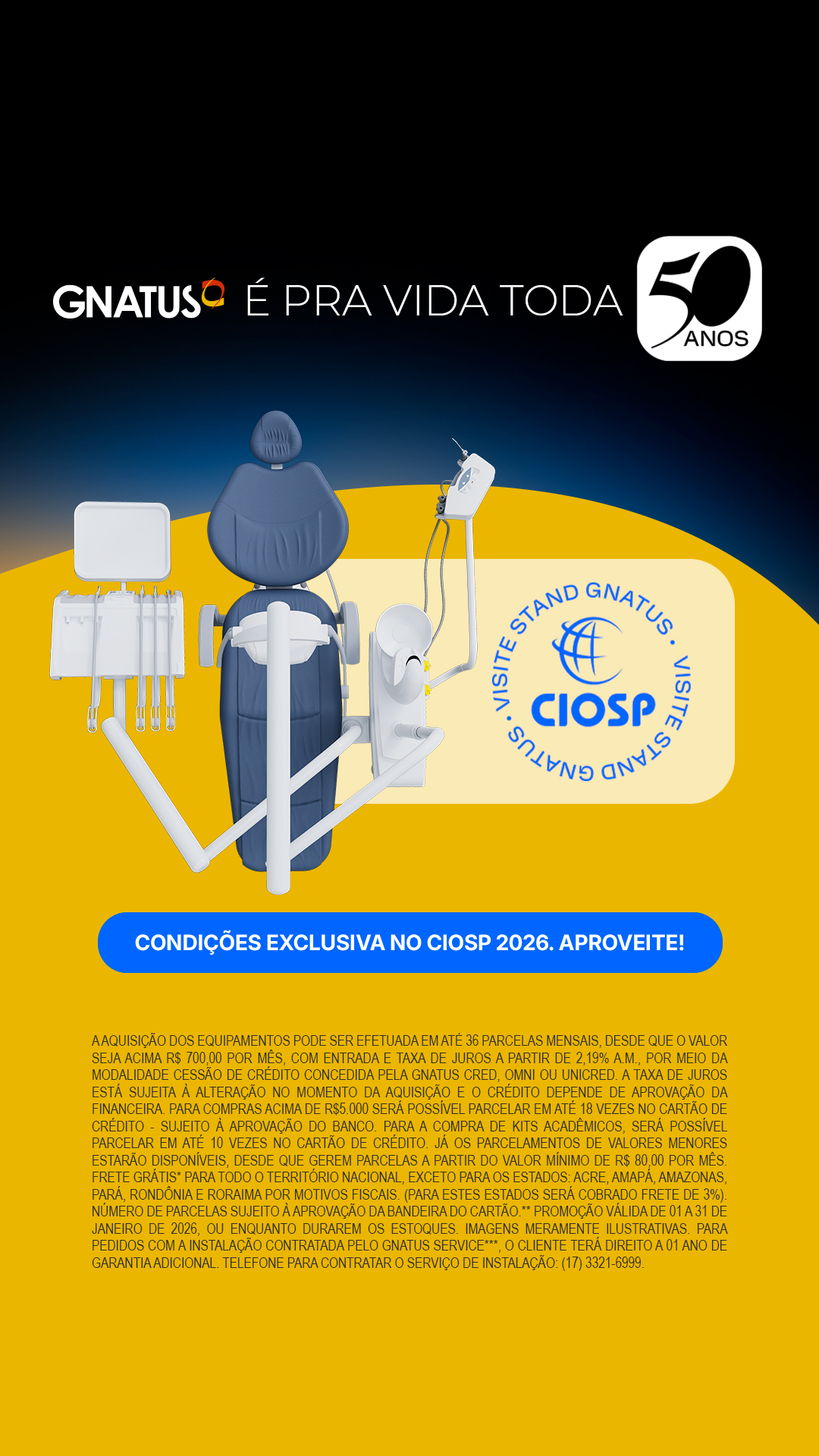 Home Page Produtos Odontológicos Os benefícios dos produtos para consultório odontológico e também para consultórios médicos da Gnatus começam pelo seu investimento contínuo em tecnologia e inovação para proporcionar qualidade de vida, saúde e praticidade ao dia-a-dia dos seus clientes profissionais e dos seus pacientes. Como loja de produtos odontológicos, a Gnatus possui confiabilidade de quem está presente no mercado a um tempo considerável, sem contar que não há terceirização na produção, o que garante padronização e segurança. Não é apenas uma loja revendedora, mas também idealizadora dos produtos e fabricante, alinhando toda a cadeia de produção e tendo como resultado produtos odontológicos de nível máximo de durabilidade e desempenho. O maior catálogo de produtos do setor pode ser encontrado em nossa loja de produtos odontológicos, o que permite que encontre tudo que necessita para o seu consultório em um só local, facilitando as suas compras e garantindo equipamentos com a mesma qualidade.