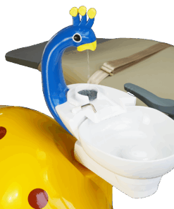 cuspidor odontológico da cadeira Gnatus Gzinha Safári para atendimento pediatra