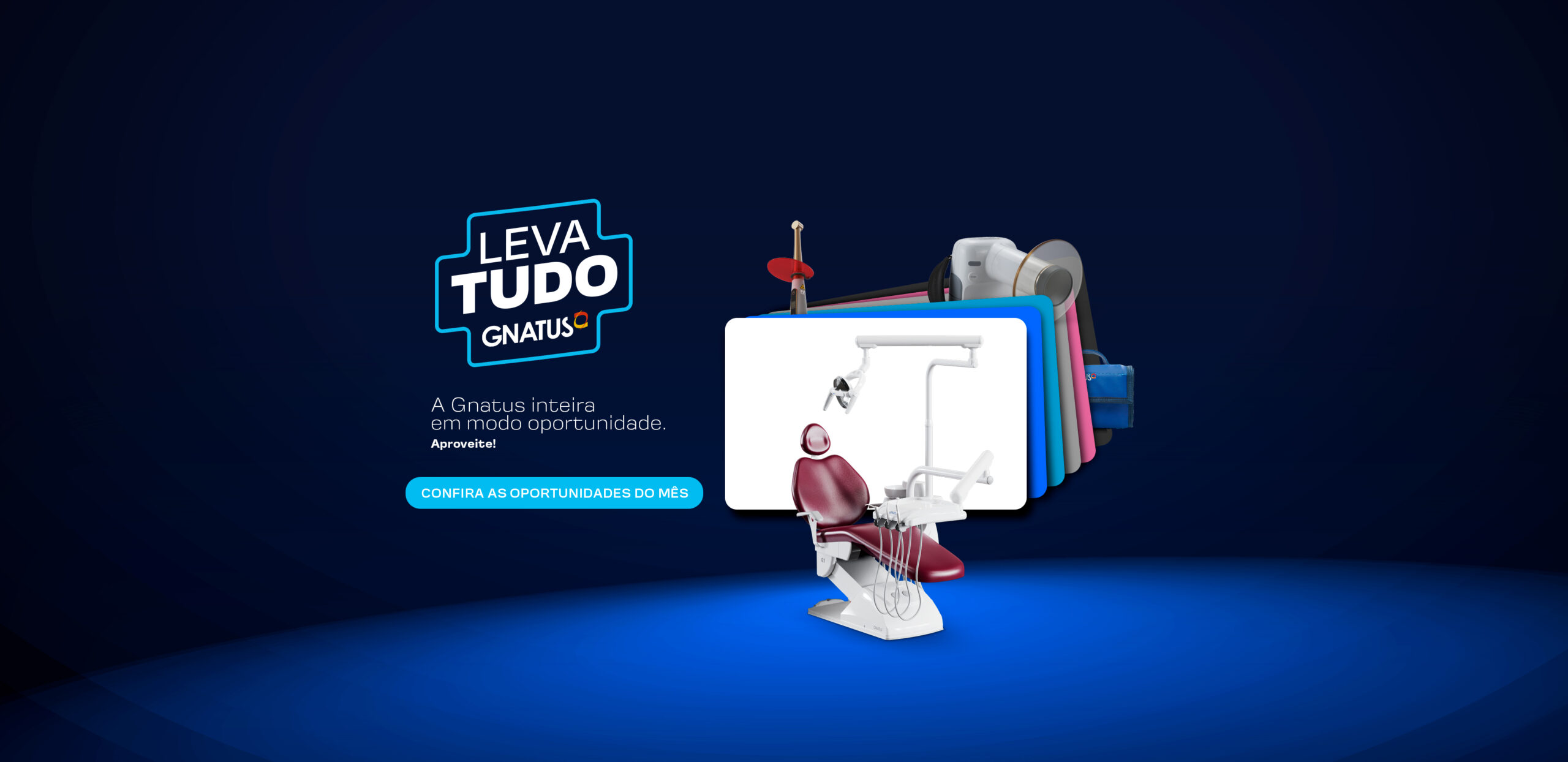 Home Page Produtos Odontológicos Os benefícios dos produtos para consultório odontológico e também para consultórios médicos da Gnatus começam pelo seu investimento contínuo em tecnologia e inovação para proporcionar qualidade de vida, saúde e praticidade ao dia-a-dia dos seus clientes profissionais e dos seus pacientes. Como loja de produtos odontológicos, a Gnatus possui confiabilidade de quem está presente no mercado a um tempo considerável, sem contar que não há terceirização na produção, o que garante padronização e segurança. Não é apenas uma loja revendedora, mas também idealizadora dos produtos e fabricante, alinhando toda a cadeia de produção e tendo como resultado produtos odontológicos de nível máximo de durabilidade e desempenho. O maior catálogo de produtos do setor pode ser encontrado em nossa loja de produtos odontológicos, o que permite que encontre tudo que necessita para o seu consultório em um só local, facilitando as suas compras e garantindo equipamentos com a mesma qualidade.